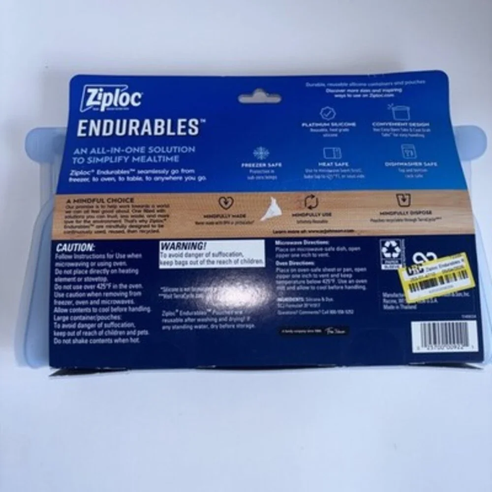 Ziploc Endurables Large 64 Oz Clear Silicone Food Container Freezer to Oven